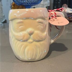 NEW Anthropologie Merry Luster Santa Stoneware Mug